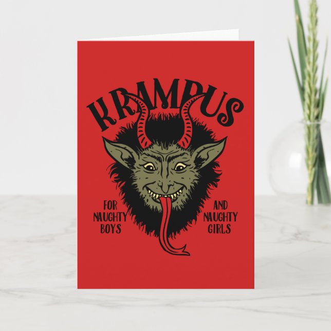 Cartão De Festividades Krampus Face Naughty (Frente)