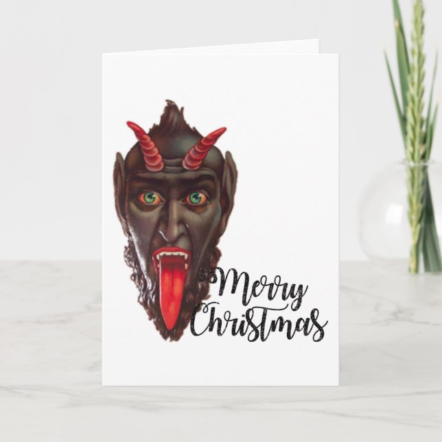 Cartão De Festividades krampus feliz natal (Frente)