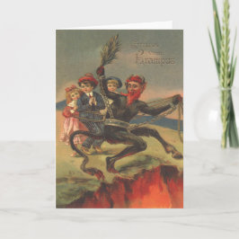 Cartão De Festividades Krampus Levando Crianças Más Ao Inferno