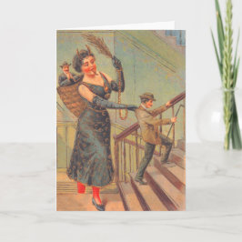 Cartão De Festividades Krampus Punindo Homem Mau