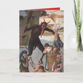 Cartão De Festividades Krampus Punishing Kidnapping Children Winter