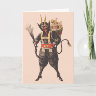 Cartão De Festividades Krampus Seqüestrando Crianças com Chibata