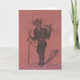 Cartão De Festividades Krampus sequestrando pessoas