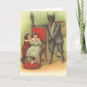 Cartão De Festividades Krampus Vindo Para Crianças Más