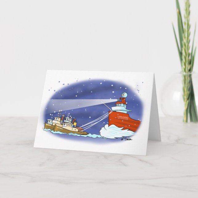 Cartão De Festividades Kringle freighter Christmas card (Frente)