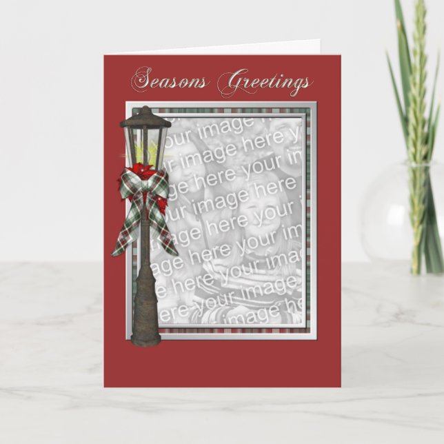 Cartão De Festividades KRW Custom Lamp Post Season's Greetings Photo Card (Frente)