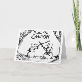Cartão De Festividades Kung Fu Snowmen