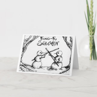 Cartão De Festividades Kung Fu Snowmen