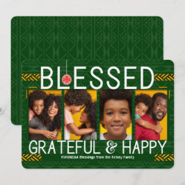 Cartão De Festividades Kwanzaa Abençoada Tribal Grateful e Feliz Foto 4