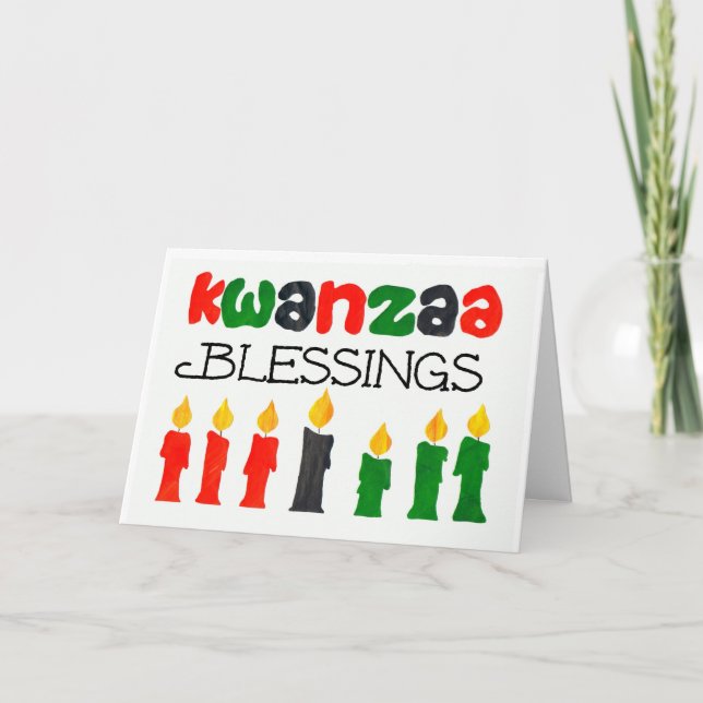 Cartão De Festividades Kwanzaa Blessings Greeting Card (Frente)