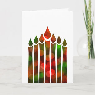 Cartão De Festividades Kwanzaa Bokeh Kinara