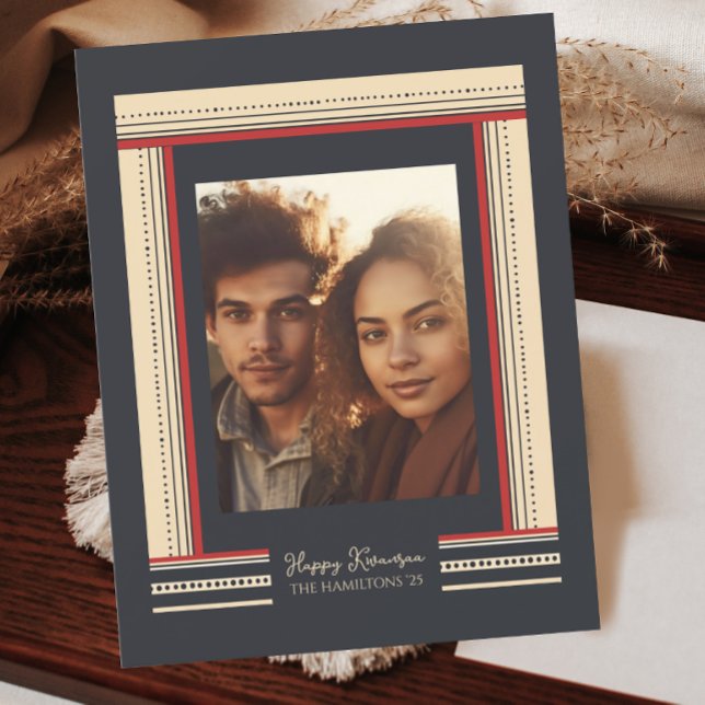 Cartão De Festividades Kwanzaa, Limite Mínimo de Fita Moderno (Criador carregado)