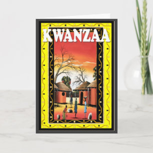 Cartão De Festividades Kwanzaa , na aldeia