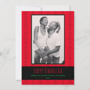 Cartão De Festividades Kwanzaa Princípios Foto Verde Negra Vermelha