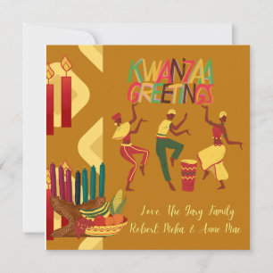 Cartão De Festividades Kwanzaa saúda a feliz celebração do inverno