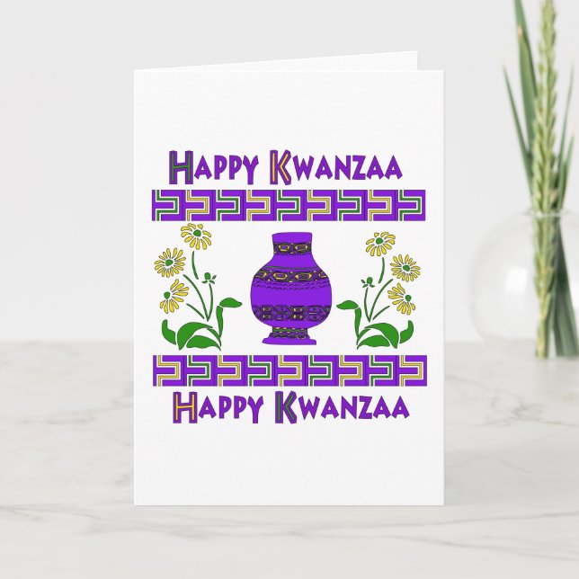 Cartão De Festividades Kwanzaa Vase (Frente)