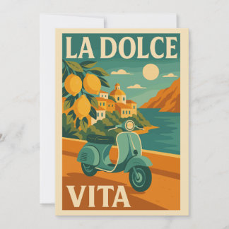 Cartão De Festividades La Dolce Vita - Viagem da costa italiana retrô