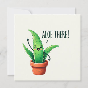 Cartão De Festividades Lá Em Cima! Cartão-postal da fábrica Cute Aloe Ver