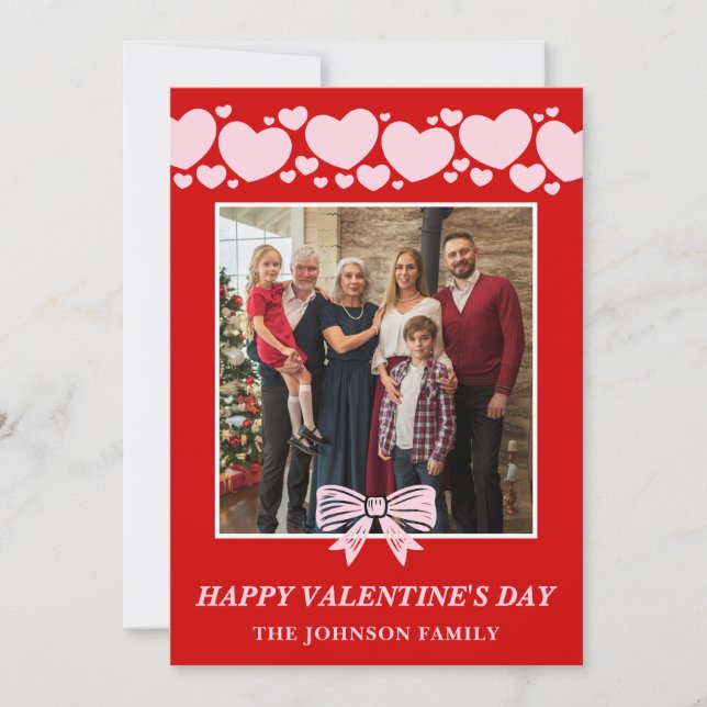 Cartão De Festividades La La Love Family Valentine’s Day Photo Card (Frente)