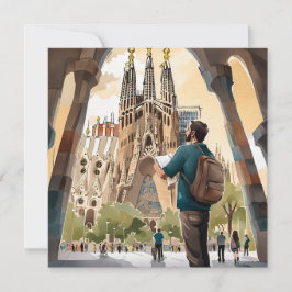 Cartão De Festividades La Sagrada Familia, Barcelona