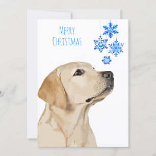 Cartão De Festividades Lab Amarelo Floco de Neve Cachorro Cachorro Labrad