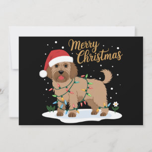 Cartão De Festividades Labradoodle Feliz Natal Divertido Xmas Amante de C
