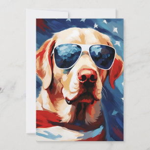 Cartão De Festividades Labrador 4 de julho Dia da Independência