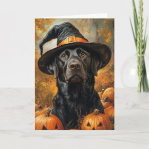 Cartão De Festividades Labrador Chocolate no Halloween