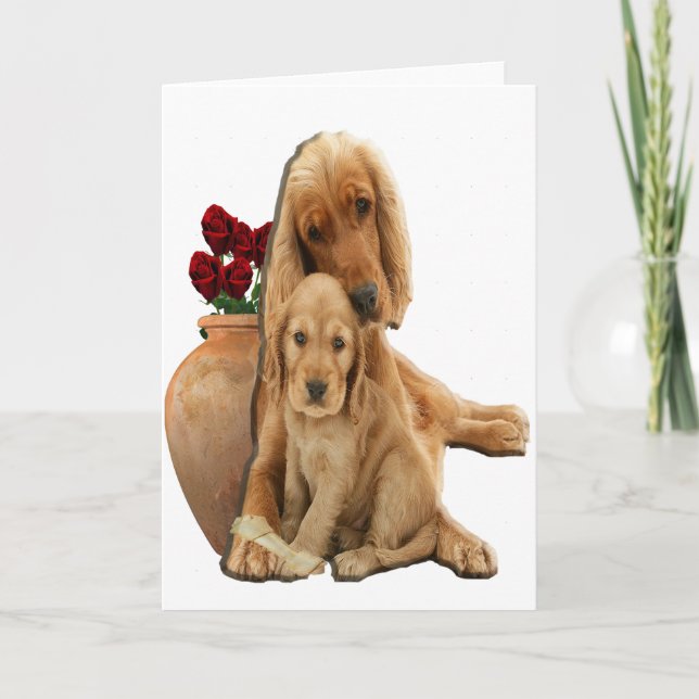Cartão De Festividades Labrador e cachorros (Frente)