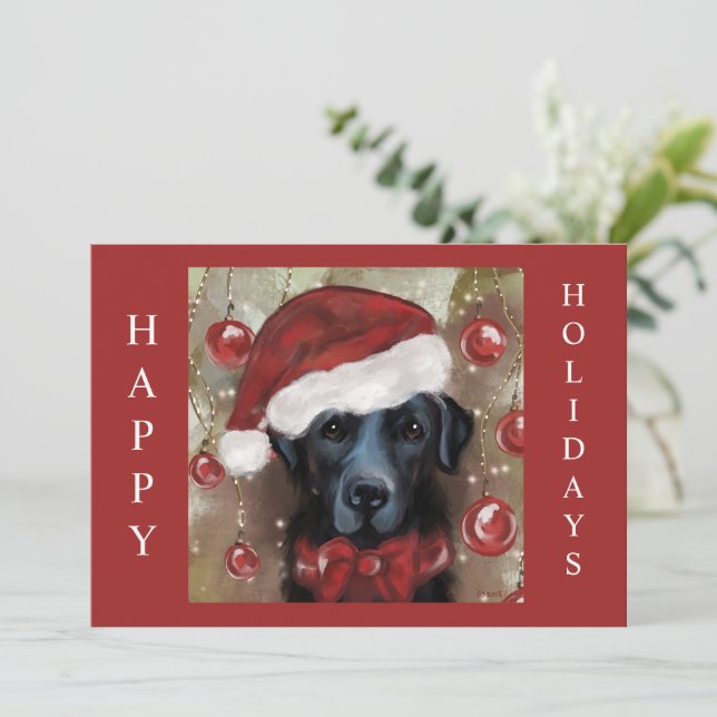 Cartão De Festividades Labrador Retriever  (Em pé/Frente)