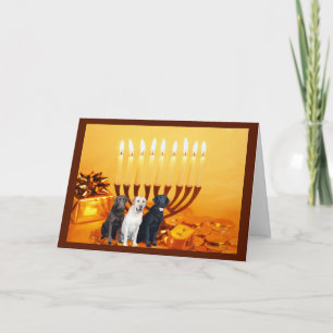 Cartão De Festividades Labrador Retriever Chanukah Card Menorah