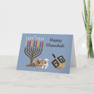 Cartão De Festividades Labrador Retriever Chanukah Card Menorah Dreidel