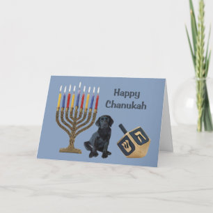 Cartão De Festividades Labrador Retriever Chanukah Card Menorah Dreidel