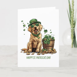 Cartão De Festividades Labrador Retriever feliz no dia de São Patrício