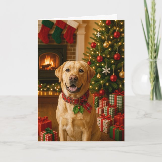 Cartão De Festividades Labrador Retriever Holiday Card (Frente)