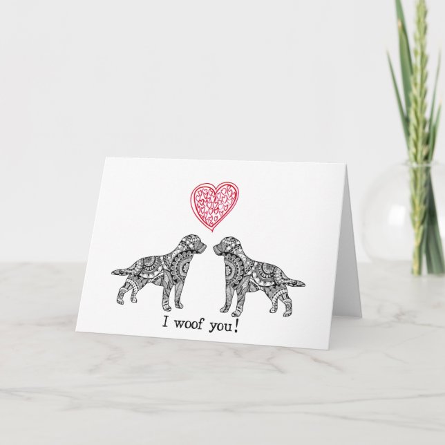 Cartão De Festividades Labrador Retriever Valentine's Day Card (Frente)
