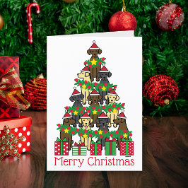 Cartão De Festividades Labradores Árvore de Natal