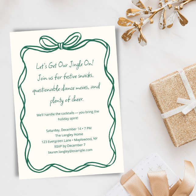 Cartão De Festividades Laco de Fita de Coquetel Divertido Festa de Natal (Criador carregado)