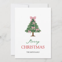 Laço Rosa e Árvore de Natal Verde Coquette