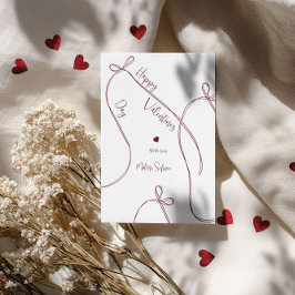 Cartão De Festividades Laços de Fita – Feliz Dia dos Namorados Moderno 