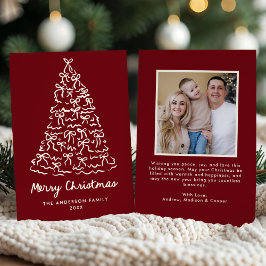 Cartão De Festividades Laços de Natal Fantasiosos Árvore Cranberry Foto