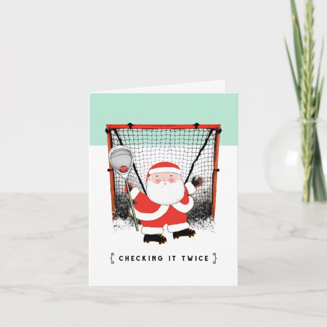 Cartão De Festividades lacrosse Christmas holiday cards (Frente)