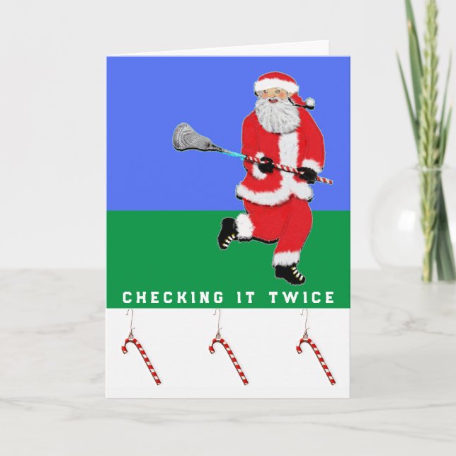 Cartão De Festividades Lacrosse Natal (Frente)