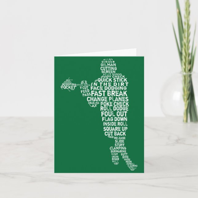 Cartão De Festividades Lacrosse Player Typography Greeting Cards (Frente)