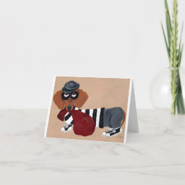 Cartão De Festividades Ladrão de Petiscos Dachshund Assaltante