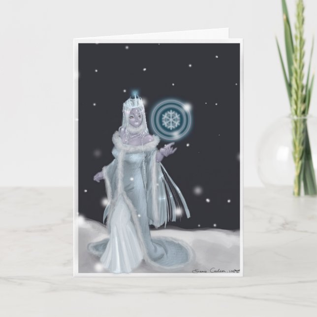 Cartão De Festividades Lady of the Snow Holiday Card (Frente)