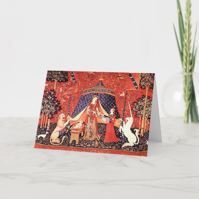Cartão De Festividades "Lady & the Unicorn" (Frente)