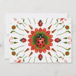 Cartão De Festividades Ladybug Christmas Red Green White