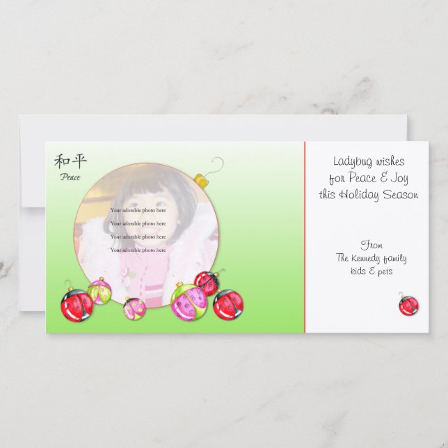Cartão De Festividades Ladybug Wishes Christmas card (Frente)