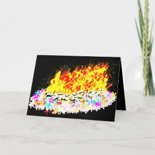 Cartão De Festividades Lag Ba'Omer fogueira ousada brilhante